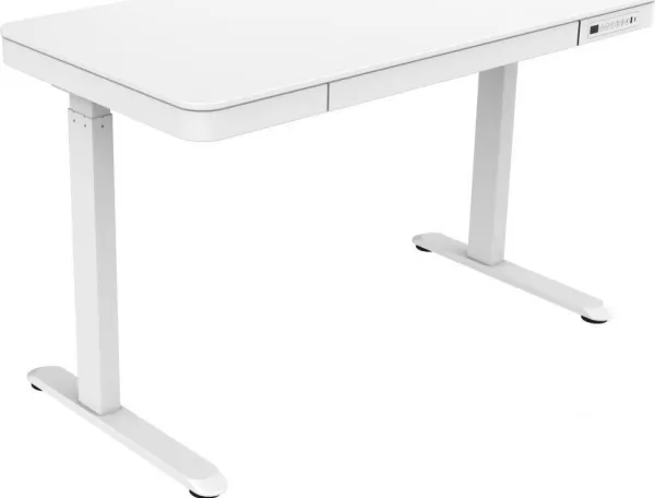 Tuckano Elektrisk højdejusterbart skrivebord ET119W-C BI hvid, Hvid, 50 kg, 720 - 1220 mm, Træ, Rektangulær form, Stål