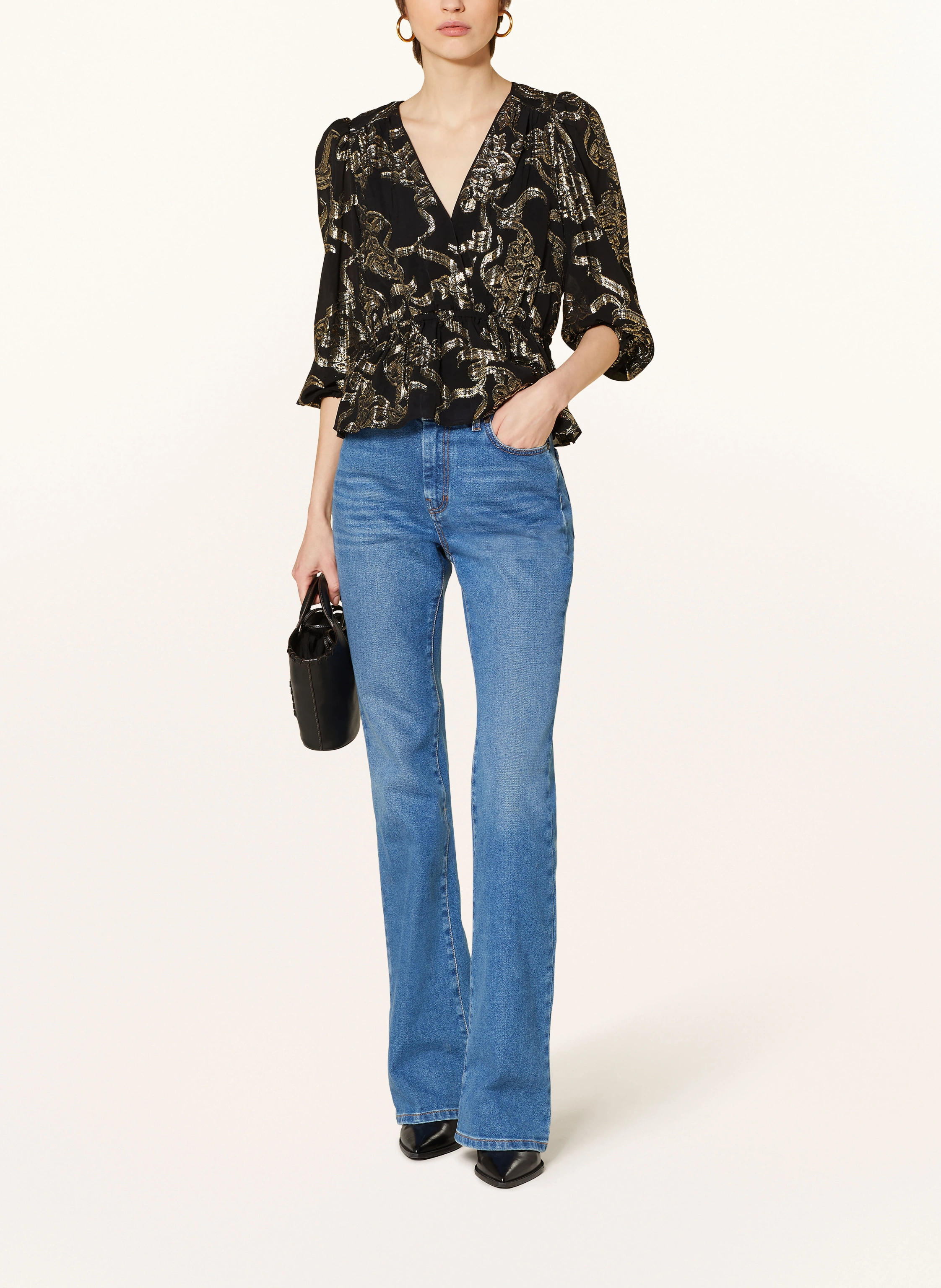 ba&sh Blusenshirt BEVERLY mit 3/4-Arm und Glitzergarn