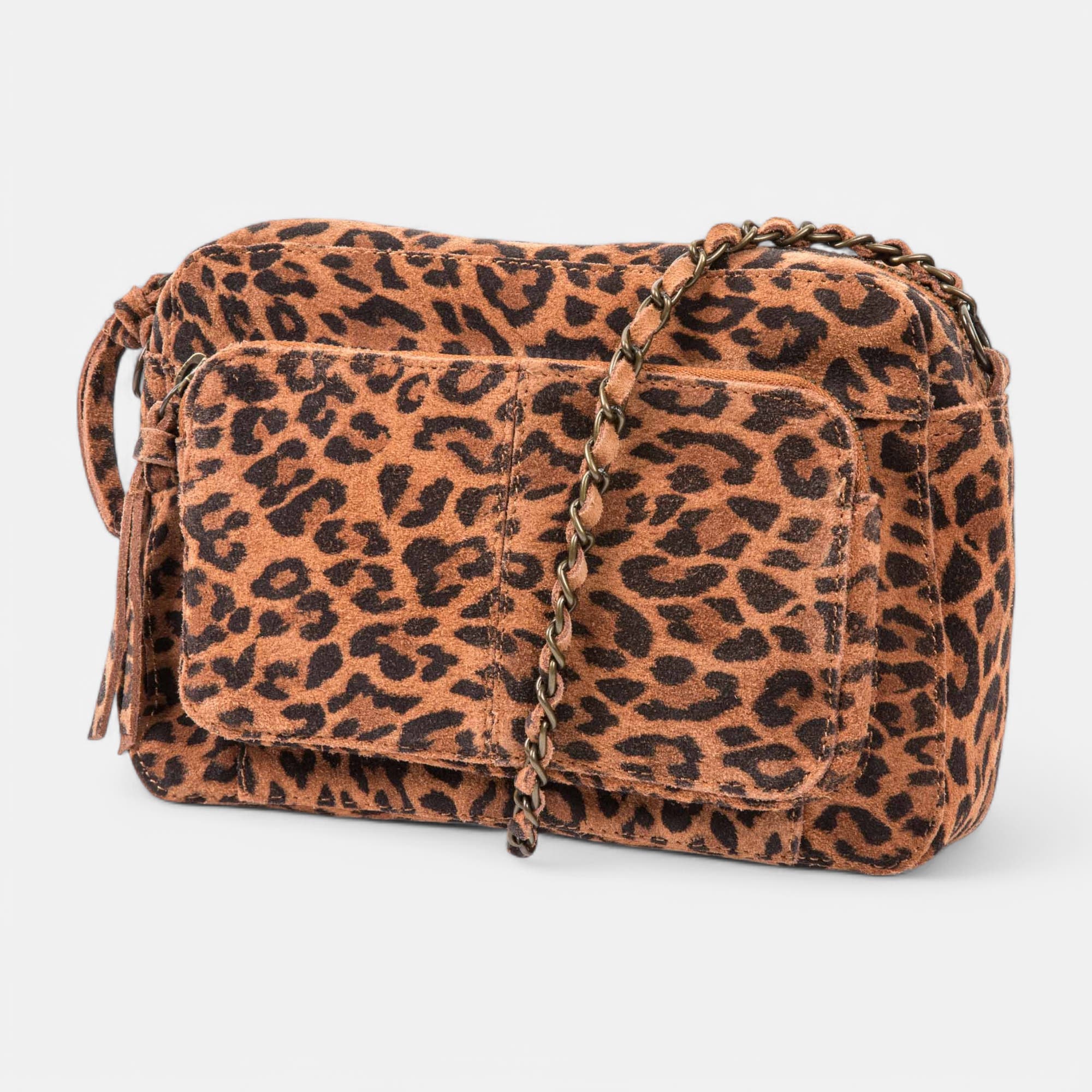 Sac bandoulière en cuir marron