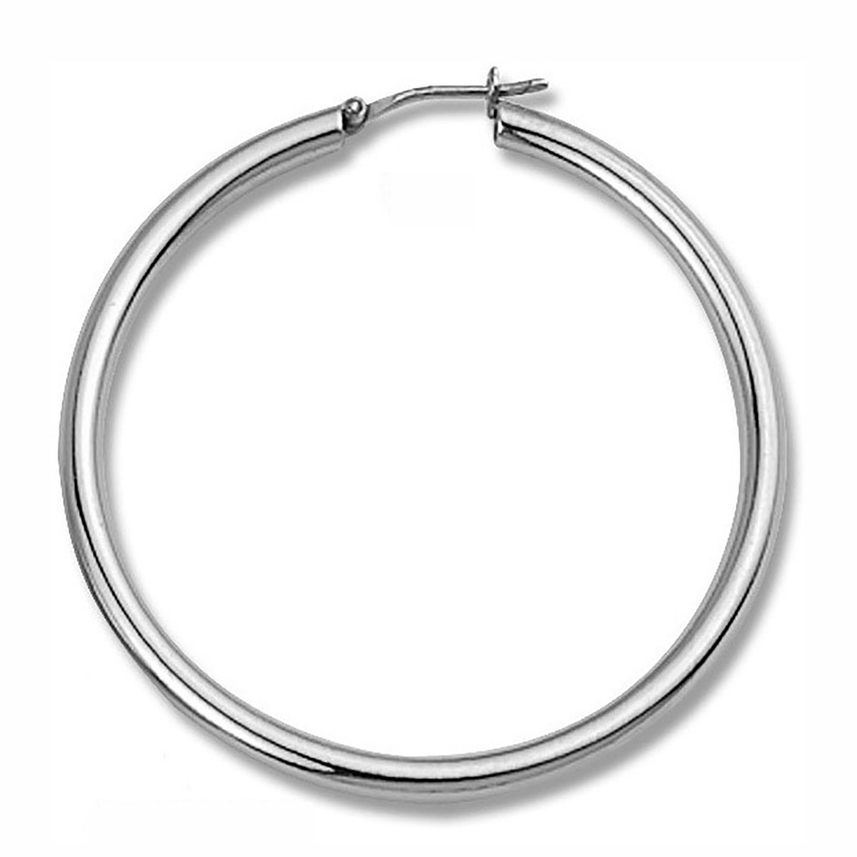 Boucles d'oreilles créoles Saunier argent 55 mm