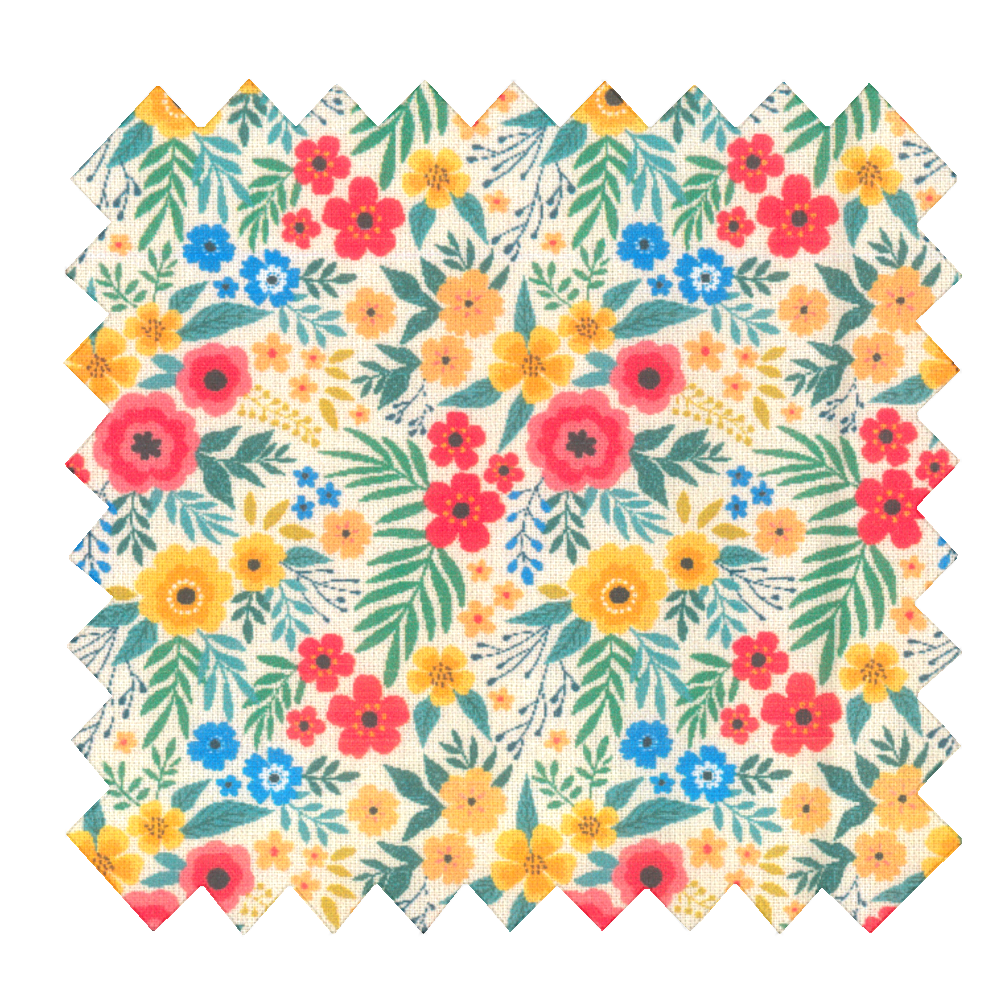 Tissu Coton Au Mètre Fleuri Coloré Ex1049
