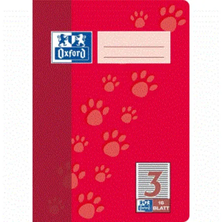 Oxford Schulheft A5, liniert, Lineatur 3, 16 Blatt, rot, Optik Paper®
