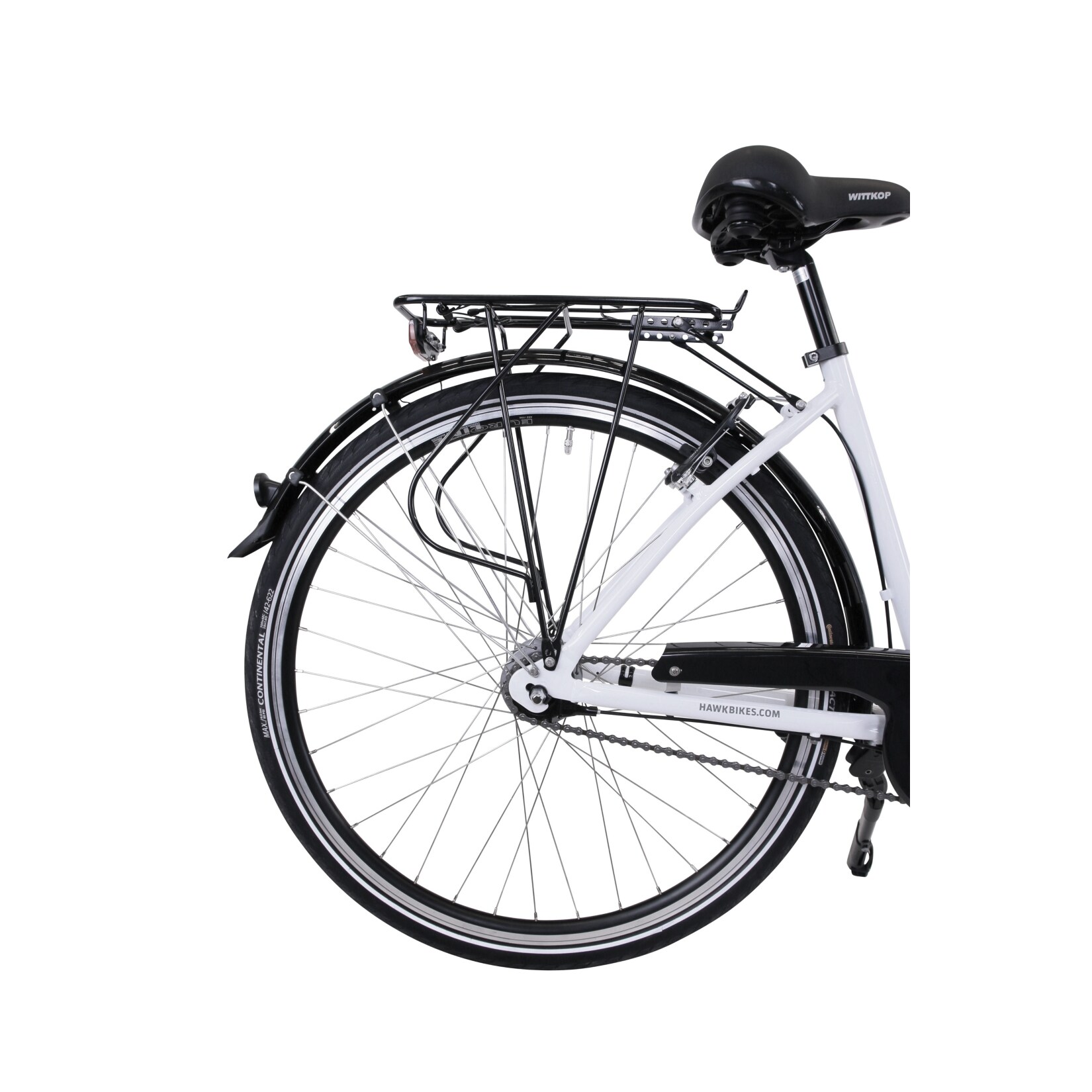 HAWK City Wave Deluxe White - Damen 26 Zoll - Leichtes Fahrrad mit 7-Gang Shimano Nabenschaltung, Felgenbremse & Nabendynamo