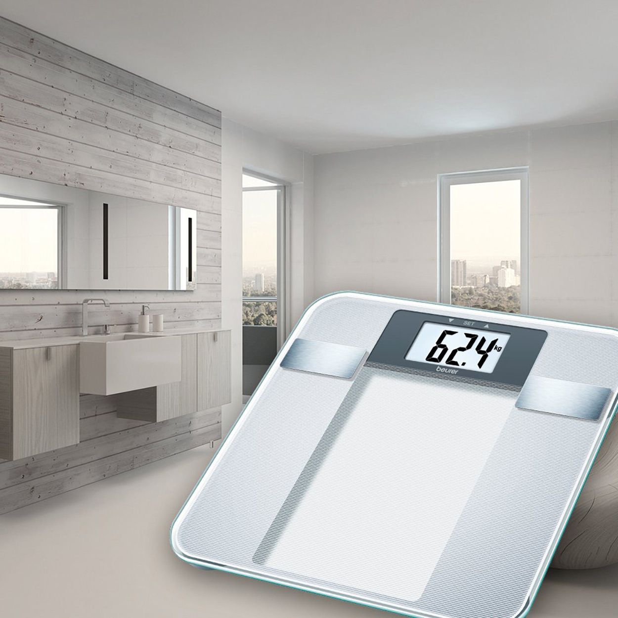 Beurer DIAGNOSEWAAGE GLAS  150KG/100G (BG 13           GLAS)