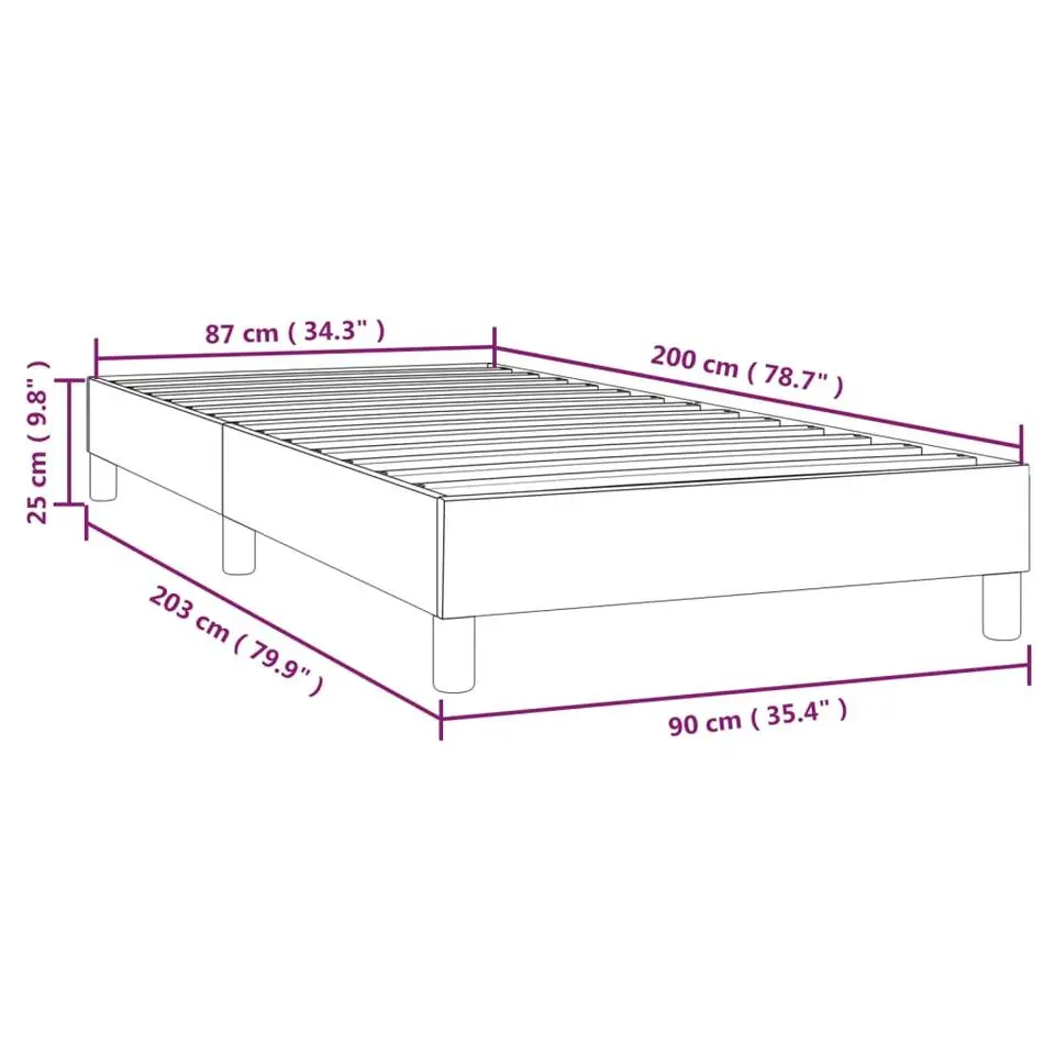vidaXL - Bed frame met hout lattenbodem - Taupe - Stof - 90x200 cm