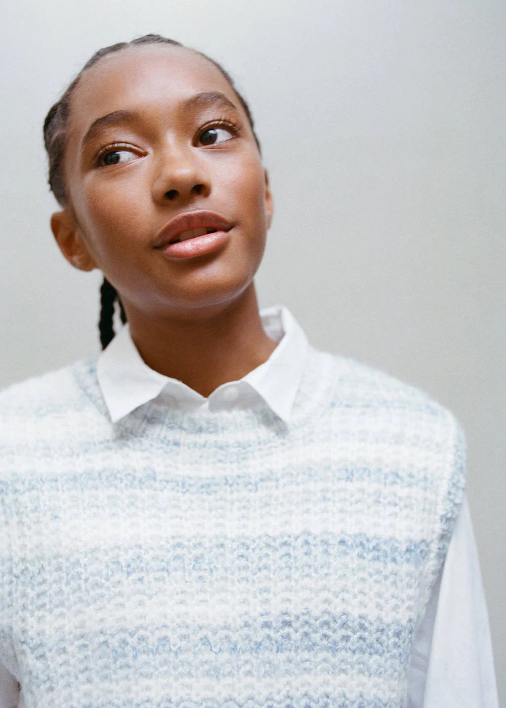 Mango Kids spencer lichtblauw gebreid