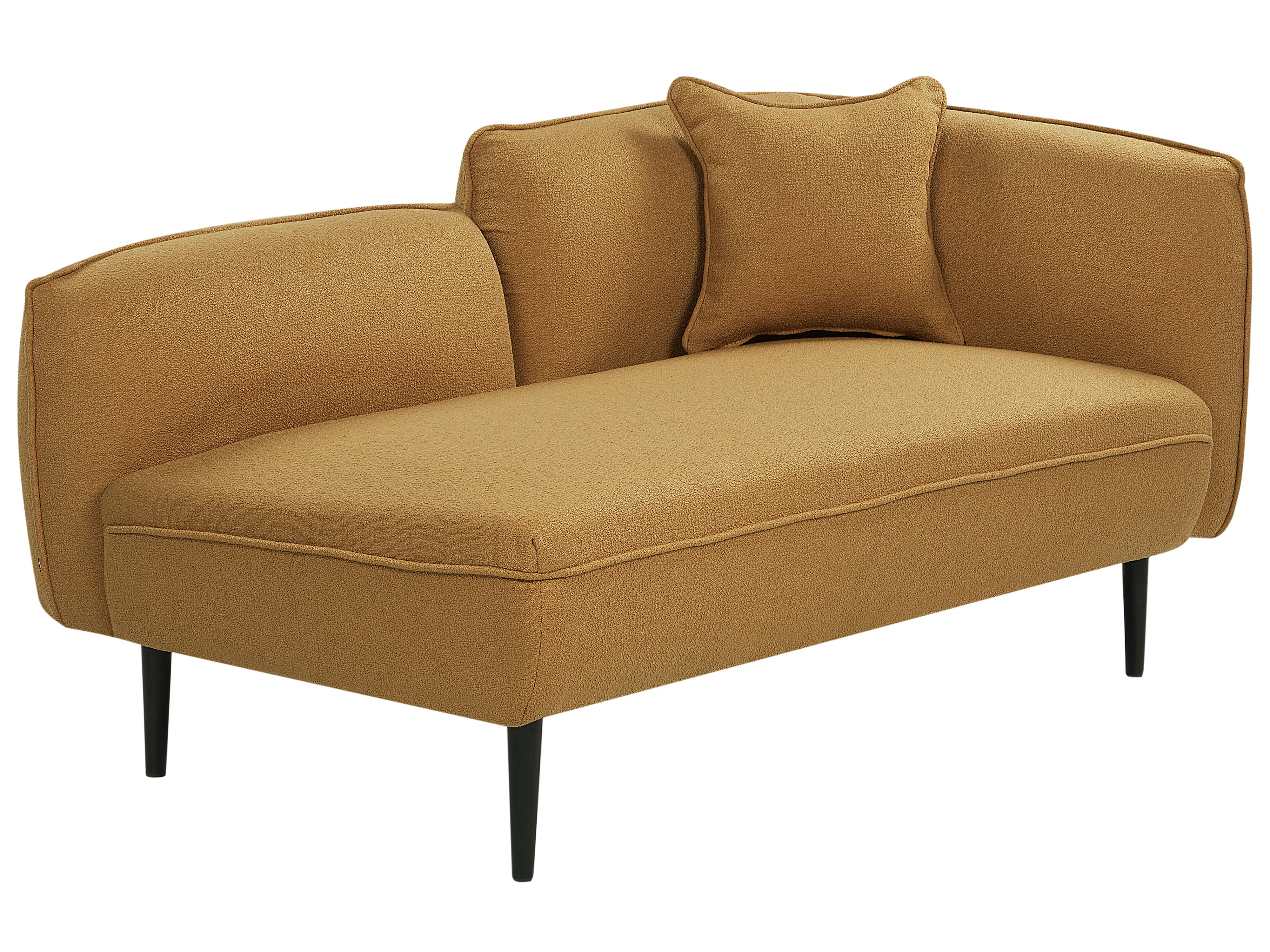 Rechtszijdige chaise longue CHEVANNES Bouclé Mosterdgeel
