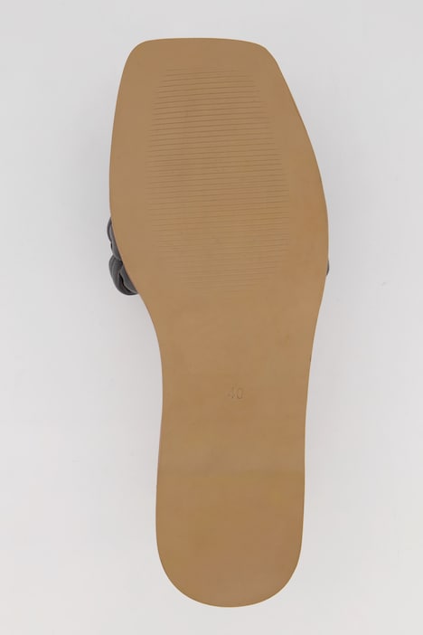 Leder-Pantolette, Lamm-Nappaleder, Flecht-Riemen