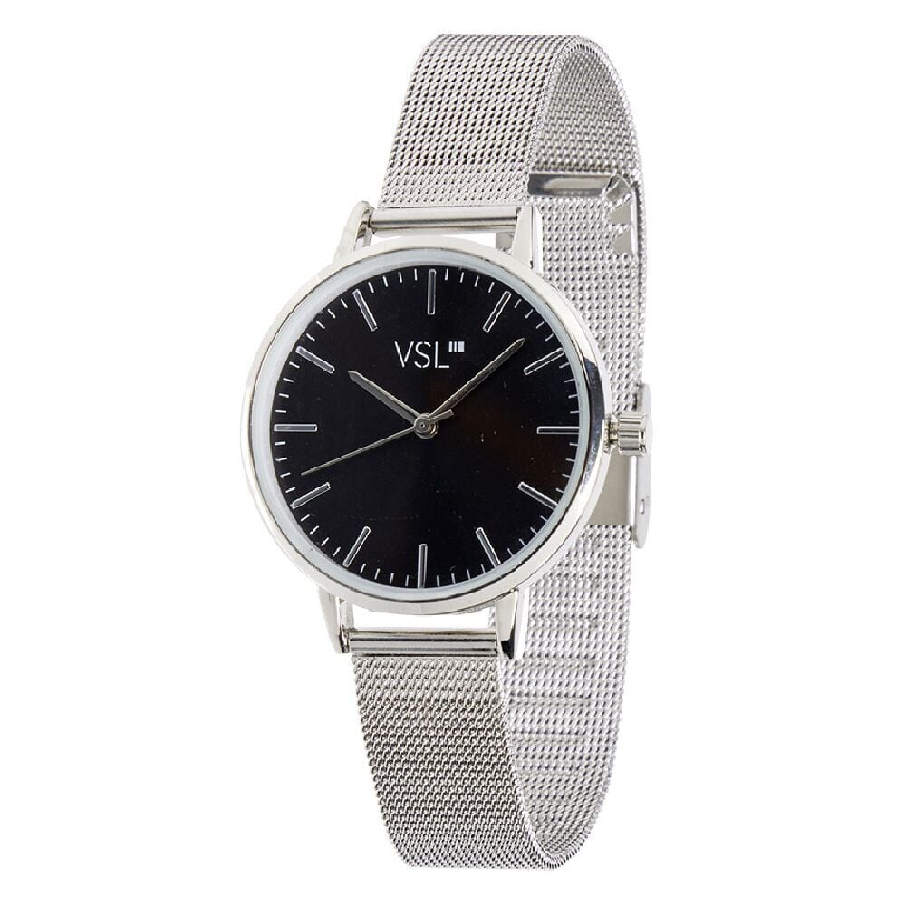 Montre femme bracelet maille milanaise inox gris argenté