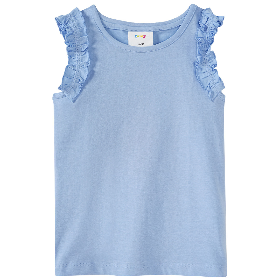 Famy 3 Mädchen Tops im Basic-Look rosa / hellgelb / hellblau
