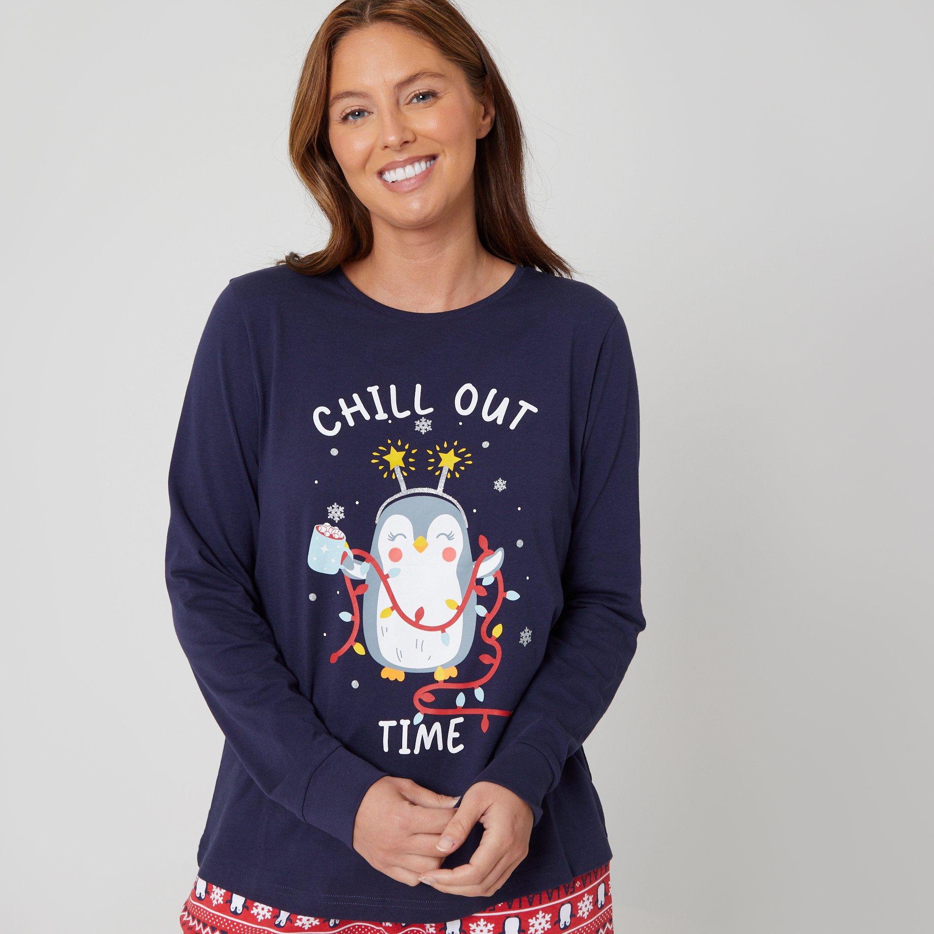 Linea Ladies Family Christmas Penguin Pyjama Set