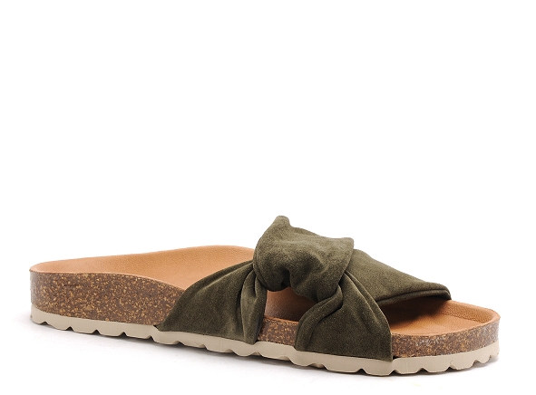 Verbenas mules et sabots plats femme roma kaki
