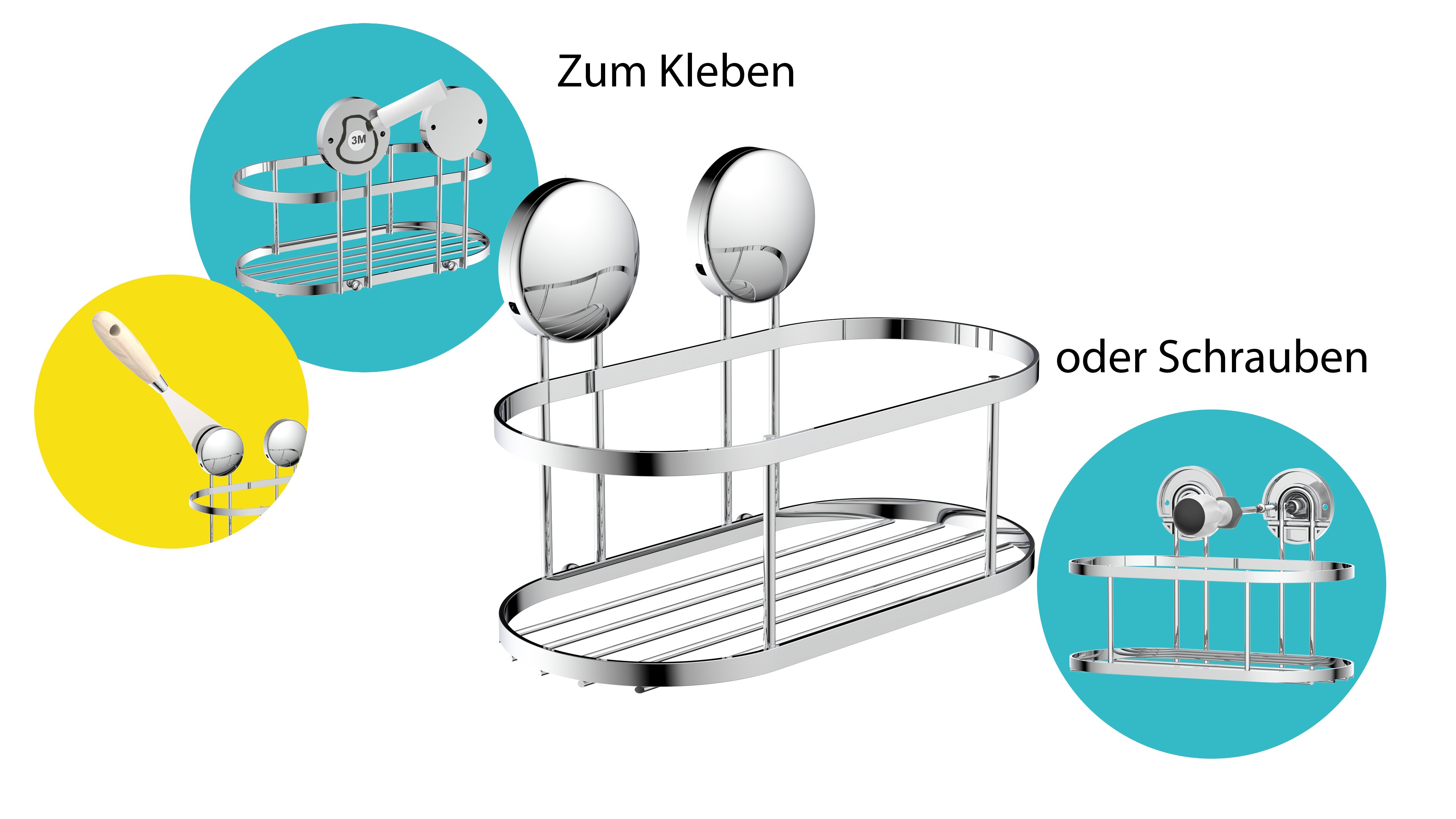 Eisl Duschregal ohne Bohren Chrom