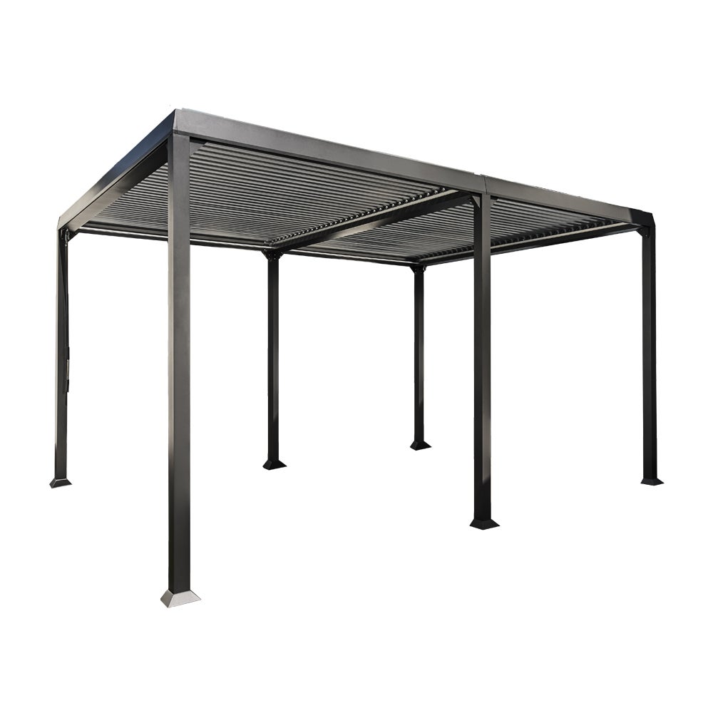 Home Deluxe - Louvre paviljoen - CANNES, Afmetingen: 400 x 303 x 223 cm, incl. handslinger, Frame: aluminium | Patio overkapping pergola zonnescherm