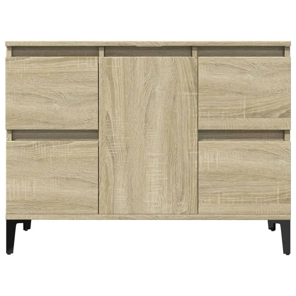 vidaXL - Wastafelonderkast met 1 deur 4 lades - Sonoma eiken - 80x33x60 cm