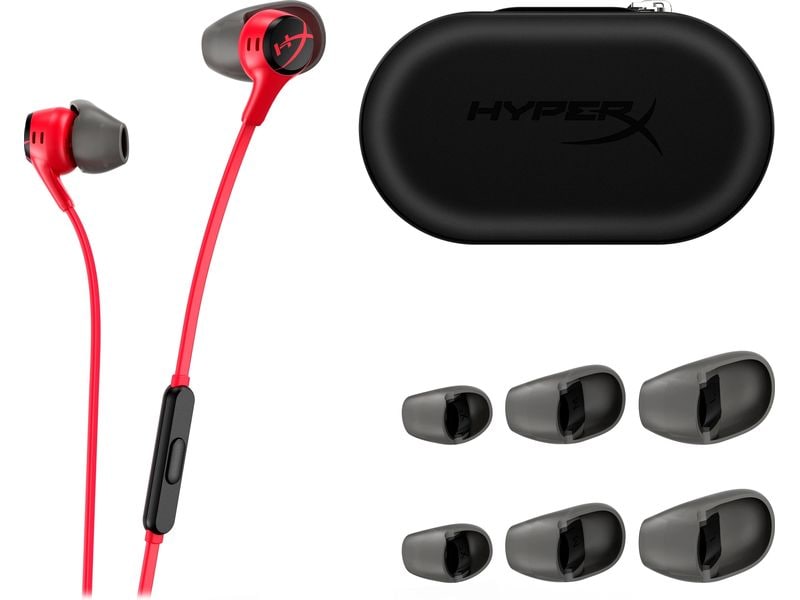 HyperX In-Ear-Kopfhörer Earbuds Rot Earbuds mit integriertem Kabel