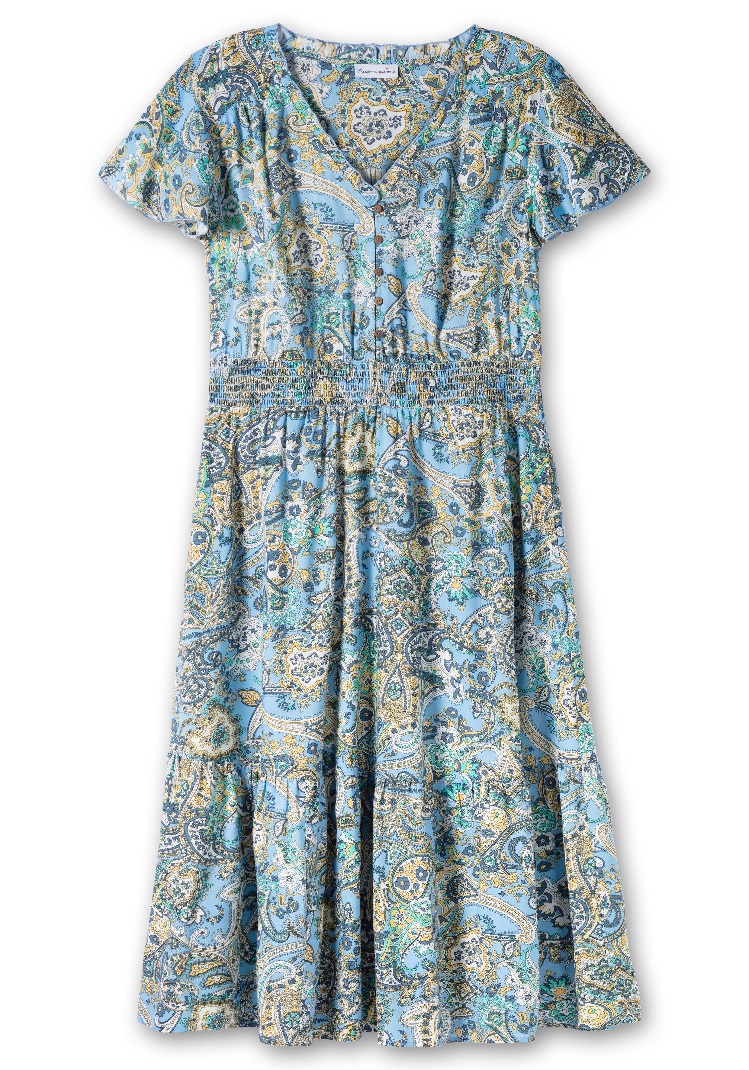 Maxikleid im Paisleymuster, mit Smokbund