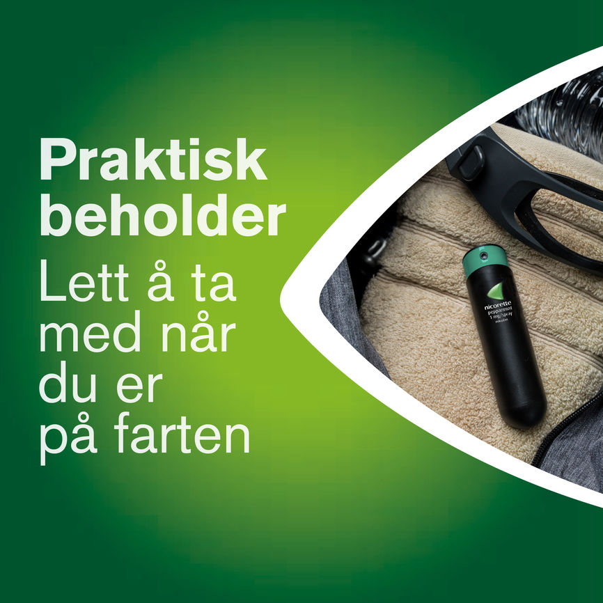 Nicorette Fruktmint munnspray 1 mg nikotin, slutte å røyke