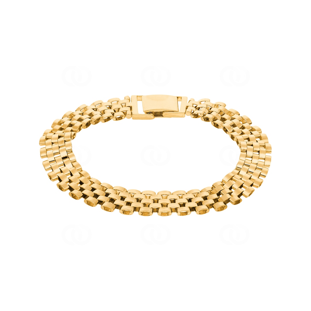 9.1mm Gliederarmband 750/18 K Gelbgold halbmassiv