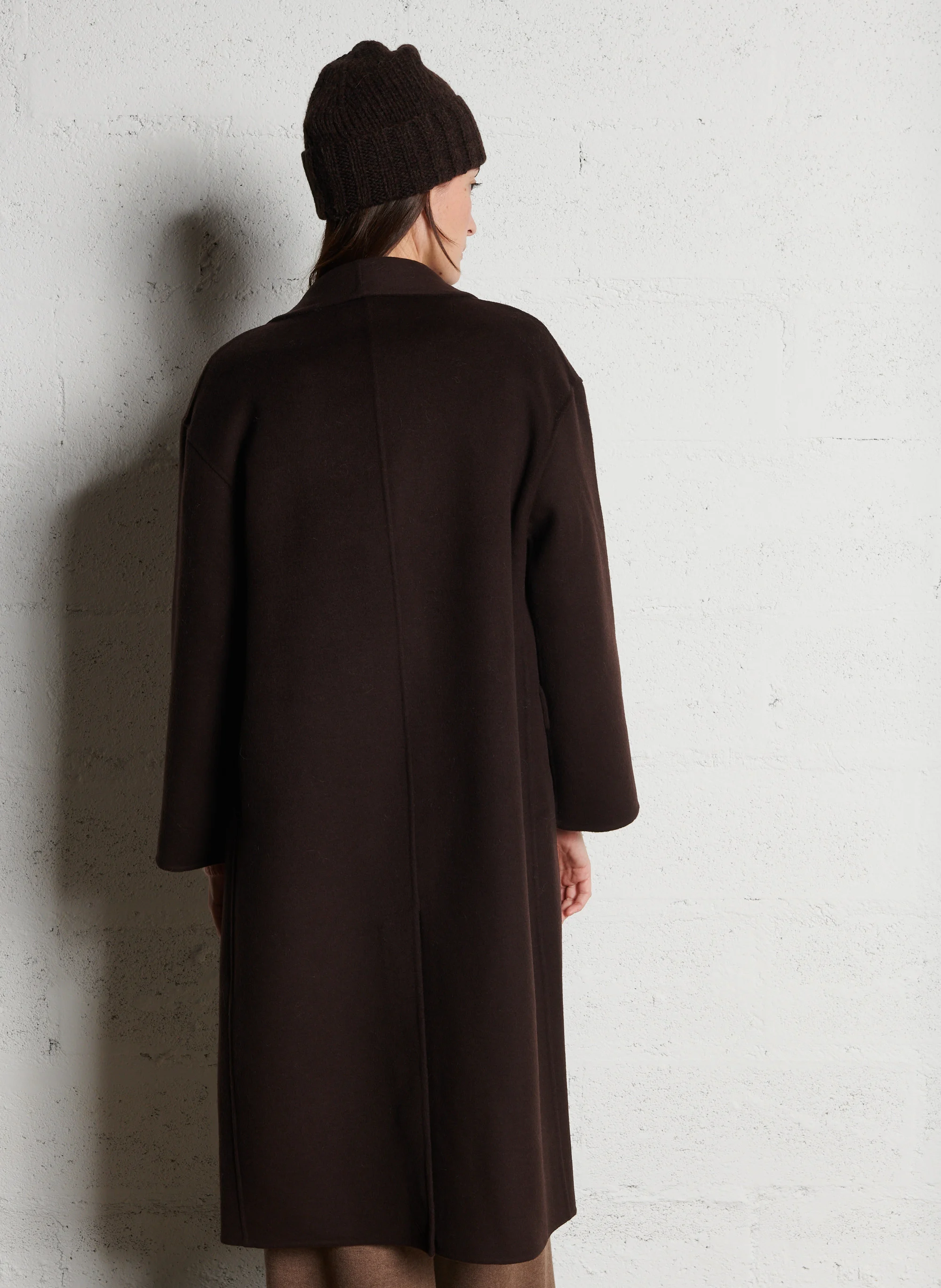 NERON - Manteau long en laine mélangée | Marron