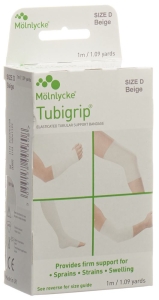 TUBIGRIP Schlauchbandage beige Grösse D, 1 m x 7.50 cm, 12 Stück