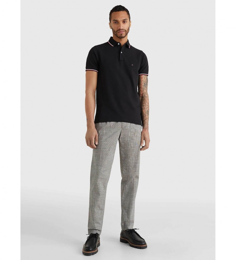 Polo Tommy Hilfiger Core Tipped Slim preta