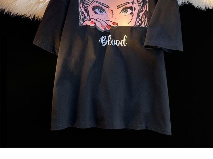 BEAUGALL - T-shirt met ronde hals en elleboogmouwen