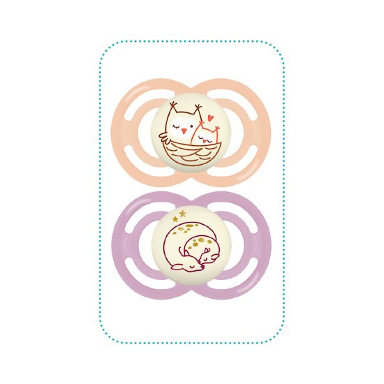 Lot de 2 sucettes Perfect nuit 18m+ en silicone   Aléatoire        de               Mam