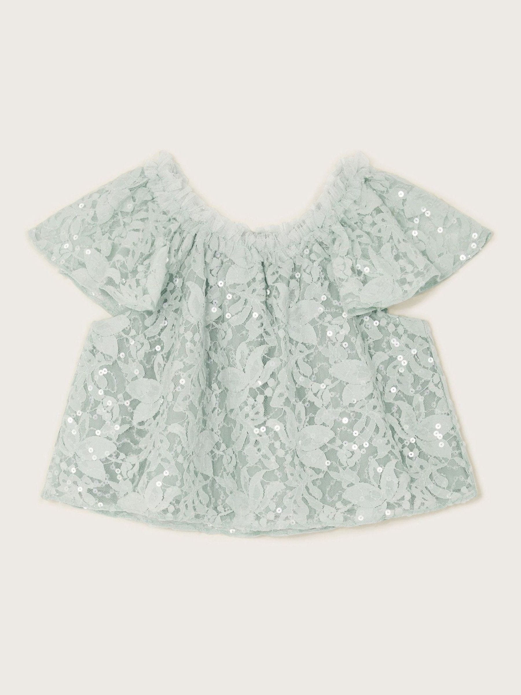 Monsoon Thea kanten top met pailletten en lovertjes