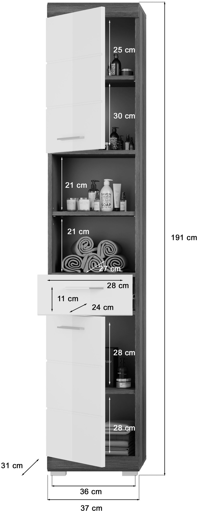 INOSIGN Badmöbel-Set »Siena, 4 teilig, bestehend aus:« Set, TOPSELLER!, 4 Stk. tlg.