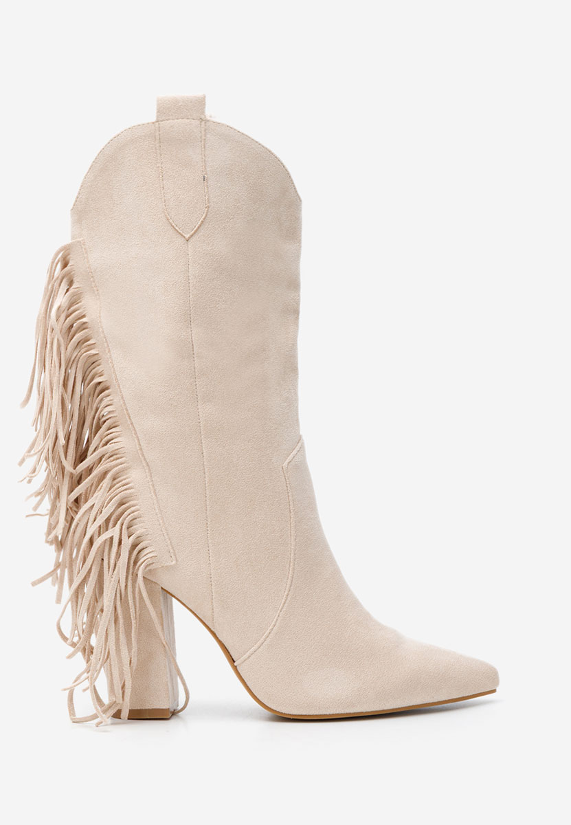 Bottes cowboy femme beige Aurina