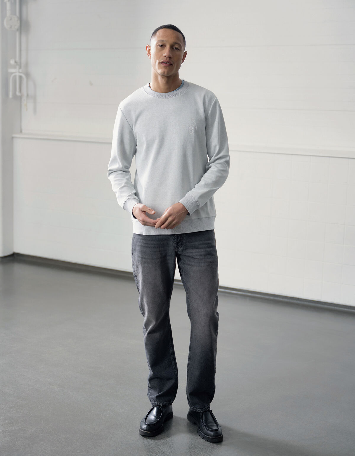 Modern Straight Fit Jeans Washed Zwart L32