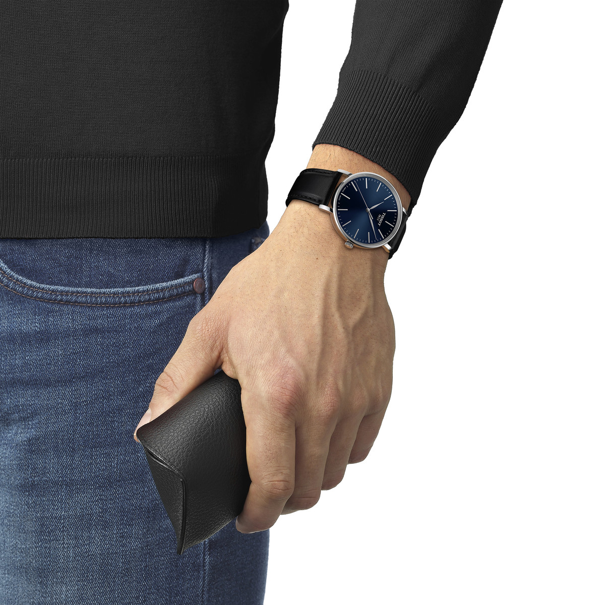 Montre TISSOT t-classic homme acier bracelet cuir noir