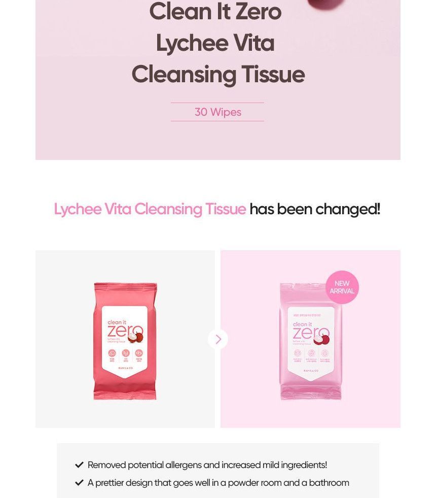 BANILA CO - Clean It Zero Lychee Vita Reinigingsdoekje