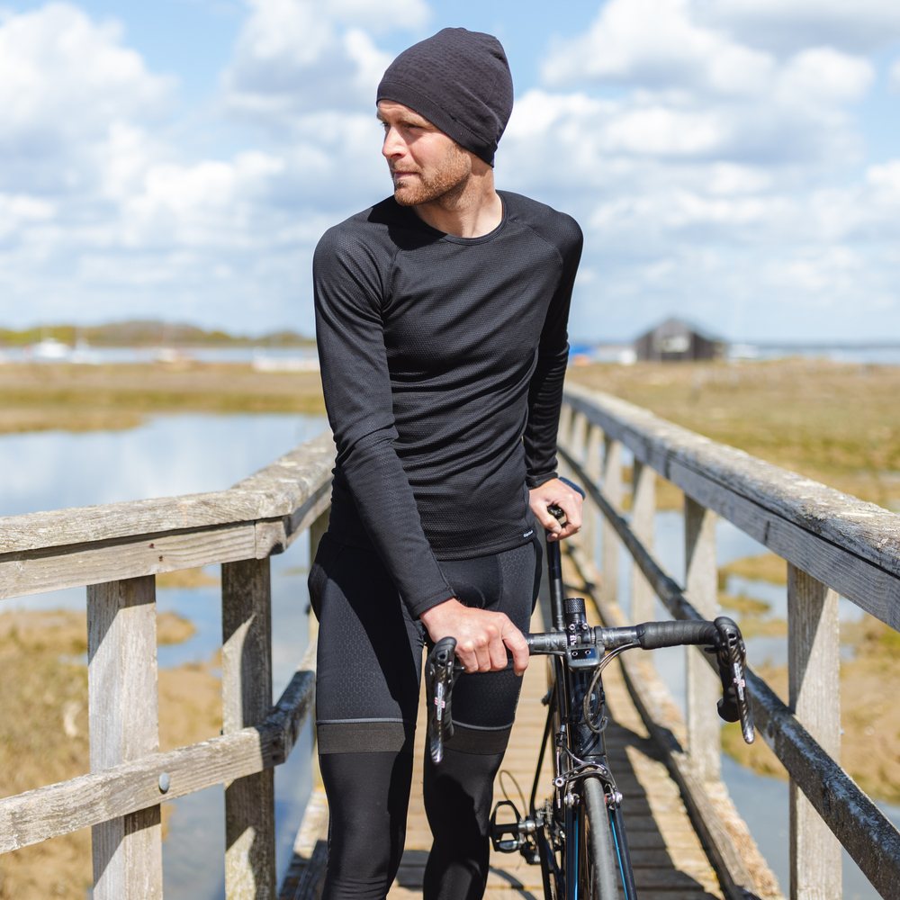 GripGrab Vindafvisende langærmet baselayer sort