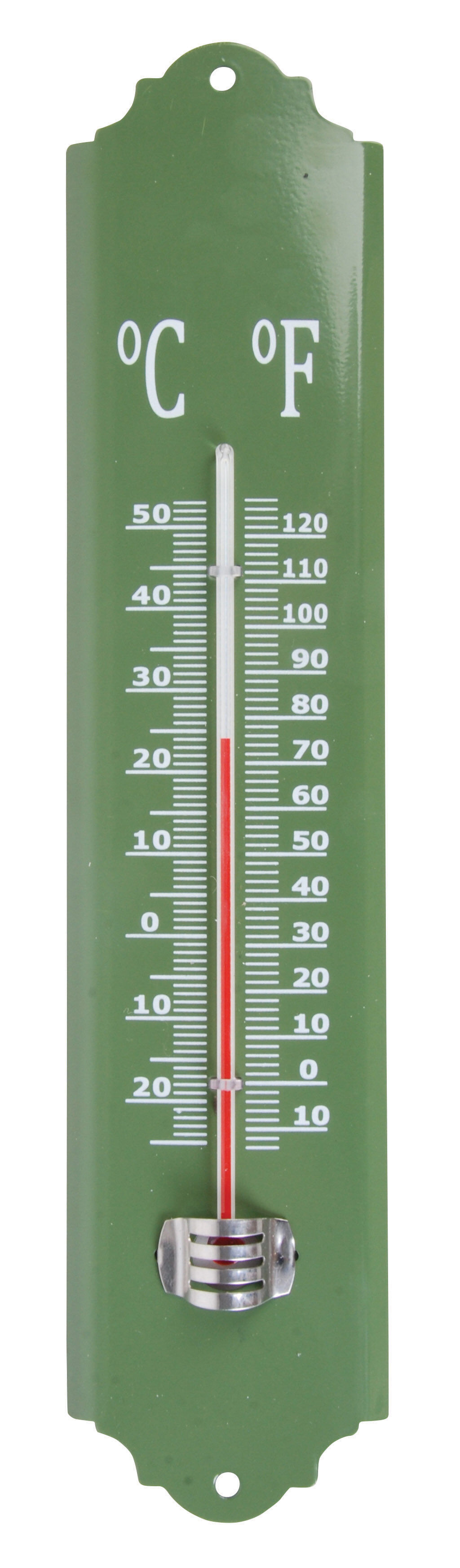 Thermometer metaal - groen/grijs/wit