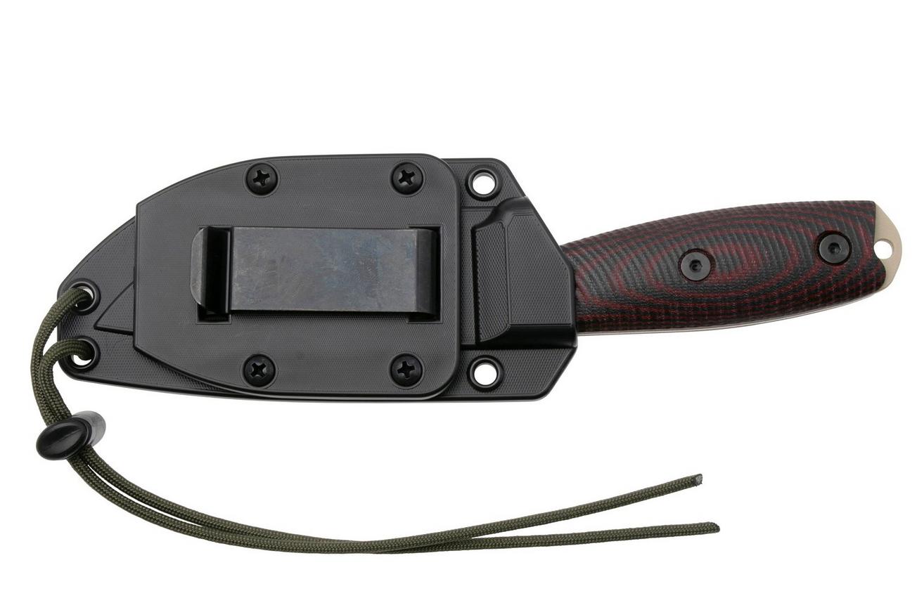 ESEE Model 3 Desert Tan Blade 3D Blood-Black G10 survivalmes 3PMDT-004 zwarte schede   riemclip