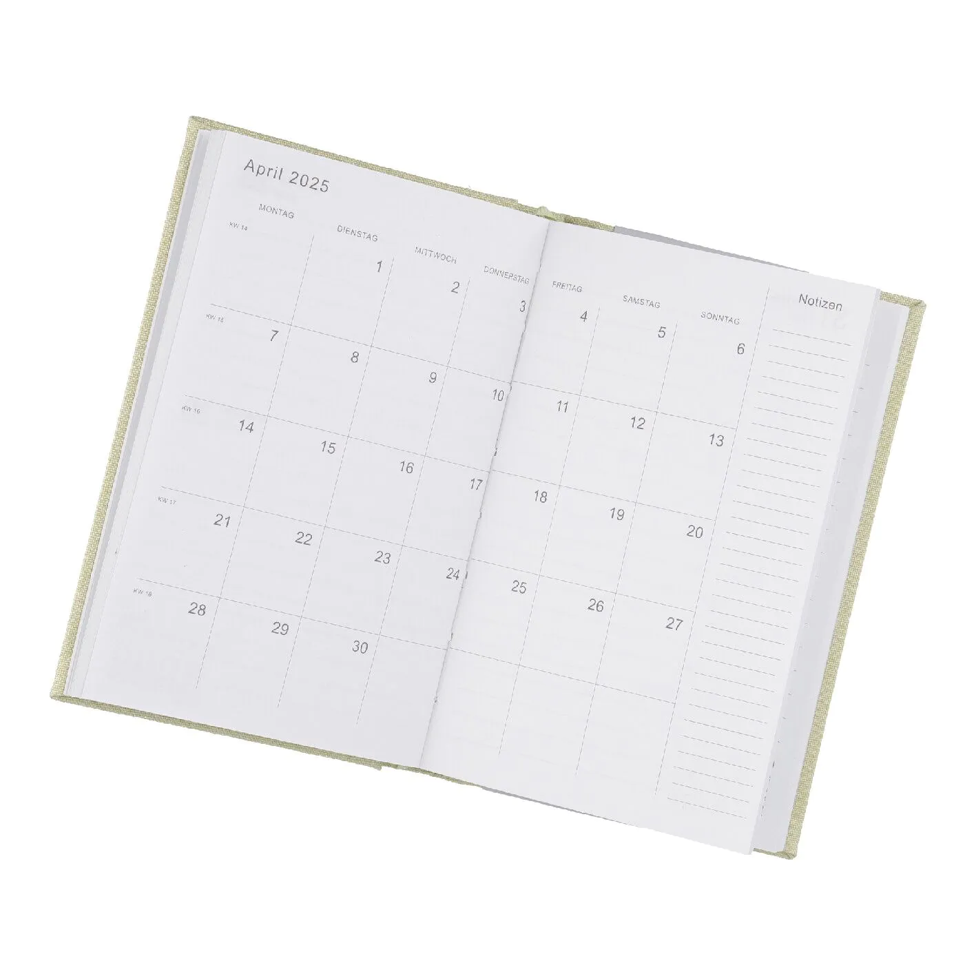 Kalender Textil, A6, mintgrün