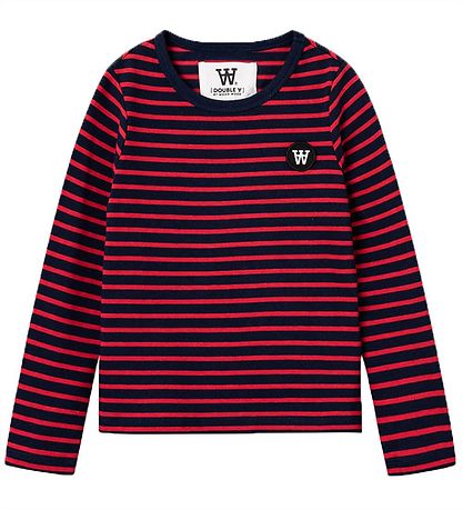 Wood Wood Bluse - Kim - Navy/Rød Stripes