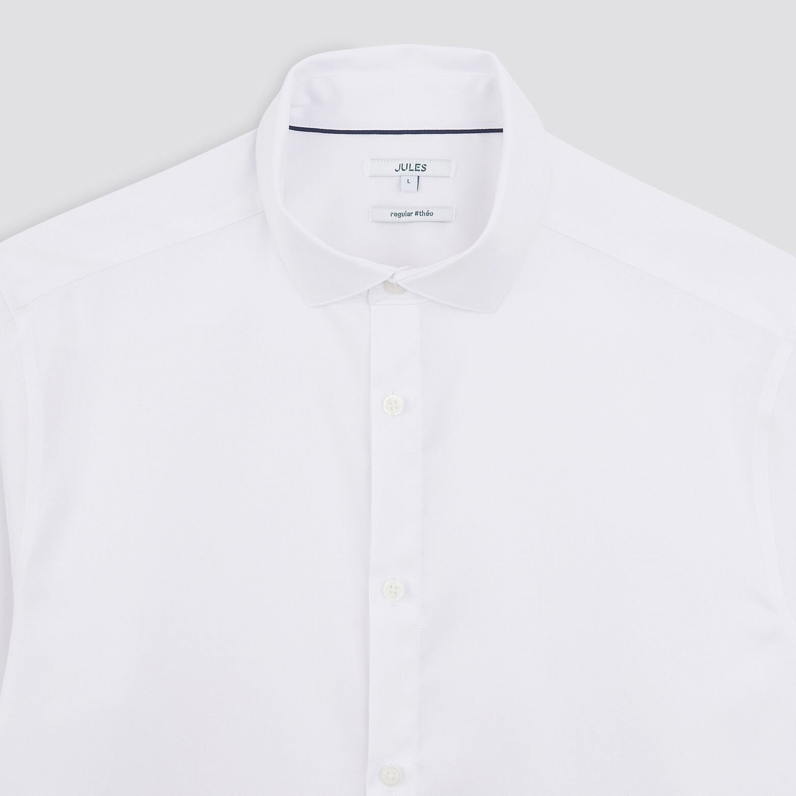 Chemise regular sans repassage unie coton Blanc