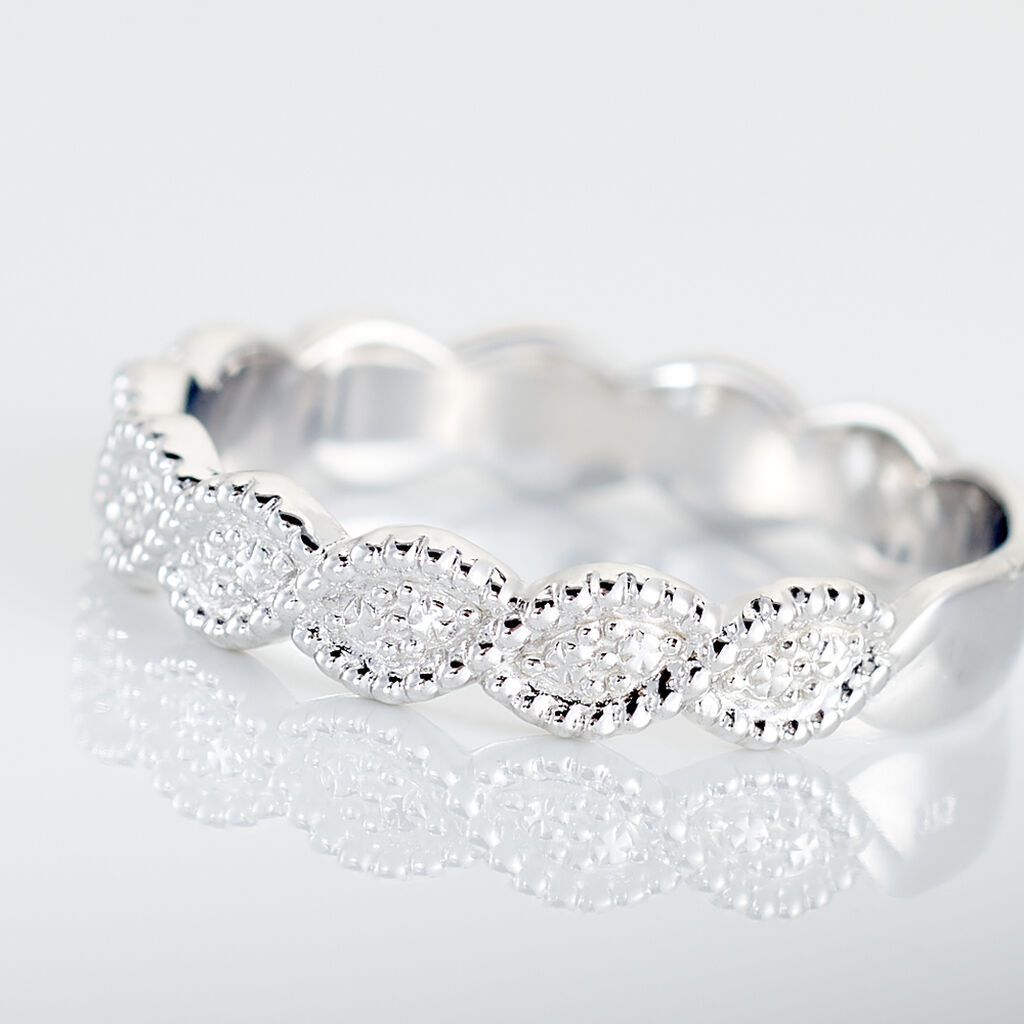 Alliance Marielle Ruban Plat Or Blanc