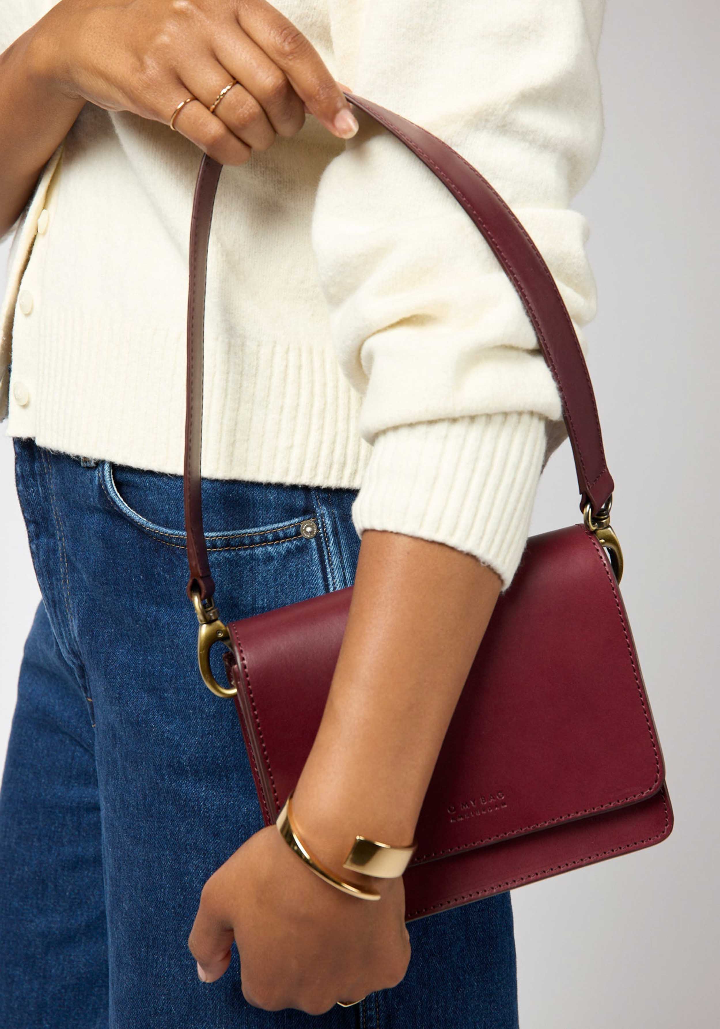 O My Bag Handtasche Audrey Mini Classic Leather Dark Cherry