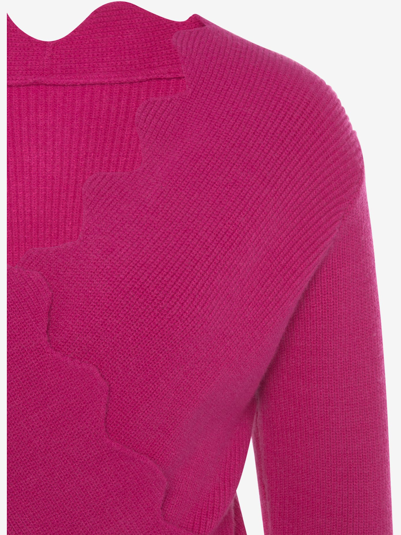 Pull en tricot bord ondulé tendance