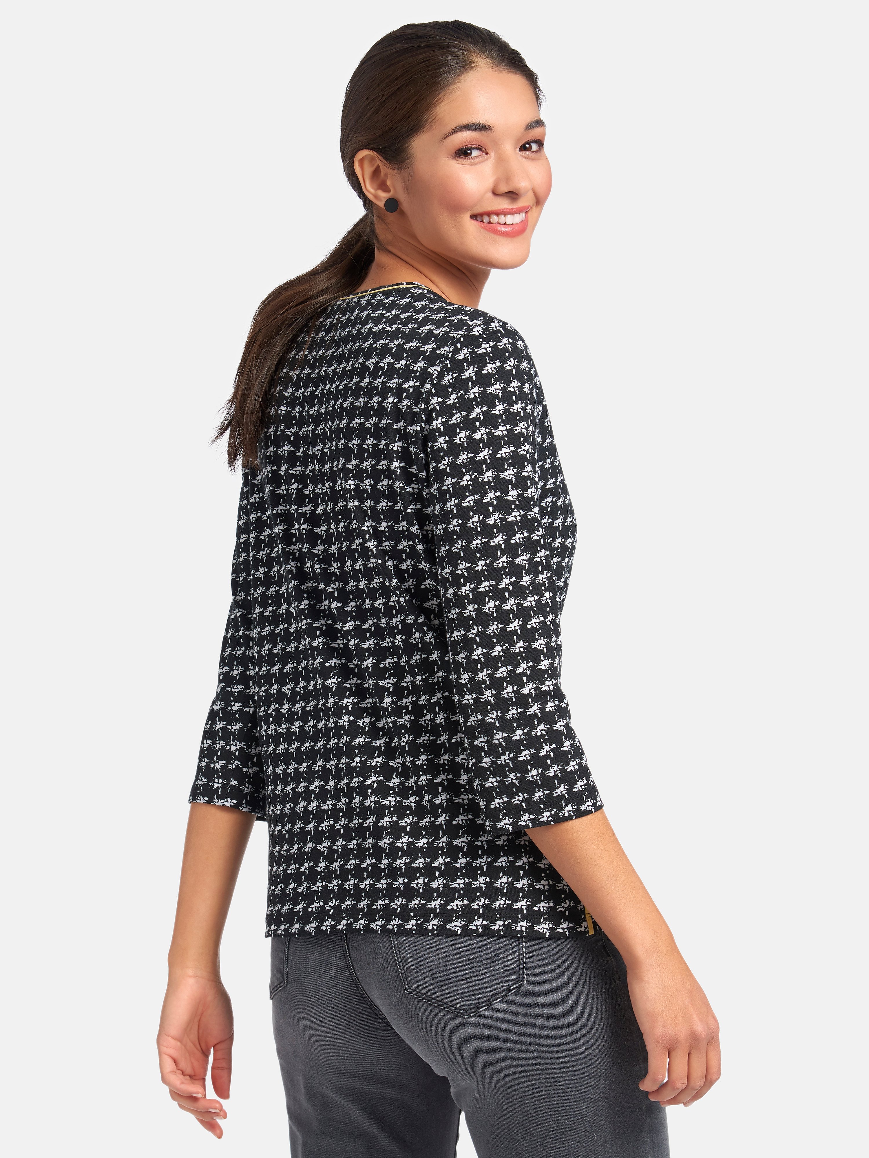 Rundhals-Shirt mit 3/4-Arm