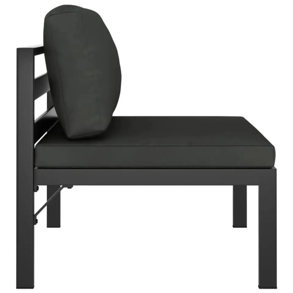 vidaXL - Tweezitsbank - Antraciet - Aluminium