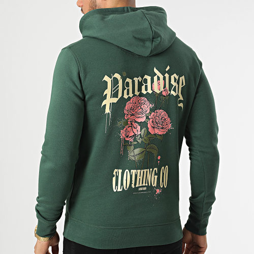 Sweat Capuche Paradise Roses Clothing Vert
