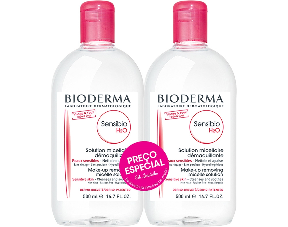 ÁGUA MICELAR BIODERMA SENSIBIO 2X500ML PROMOÇÃO