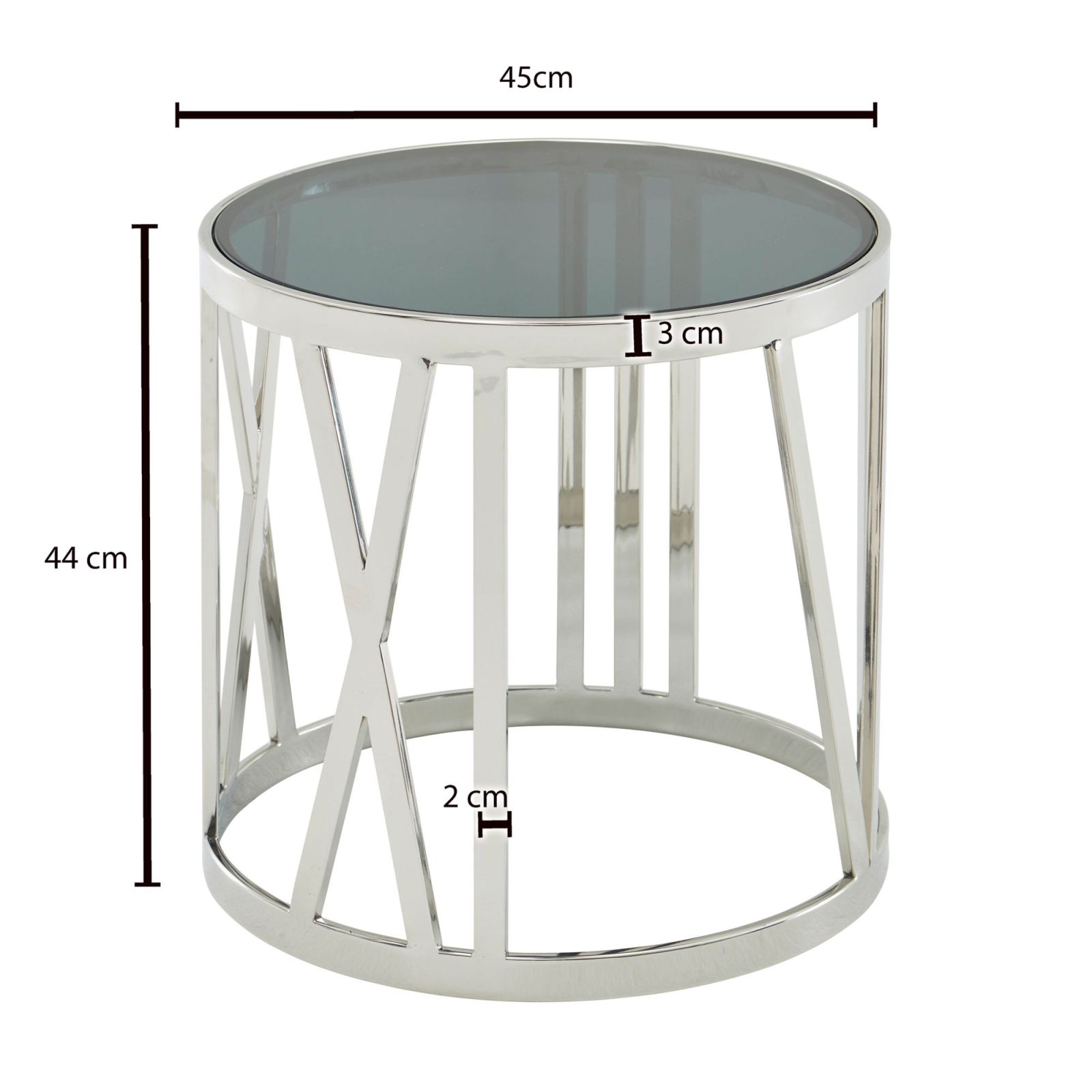 Beistelltisch - silber - Ø 45 cm