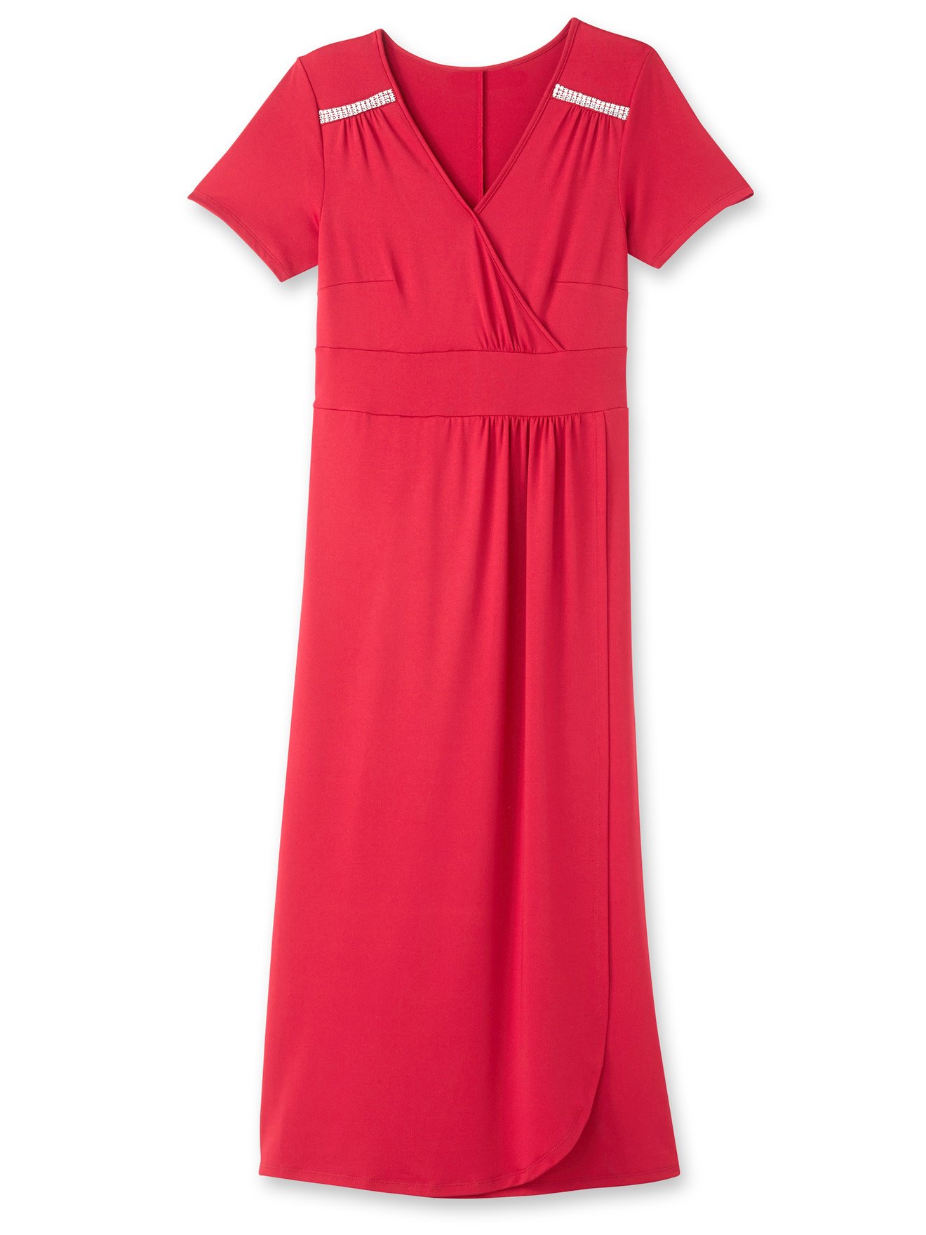 Robe à encolure V croisée