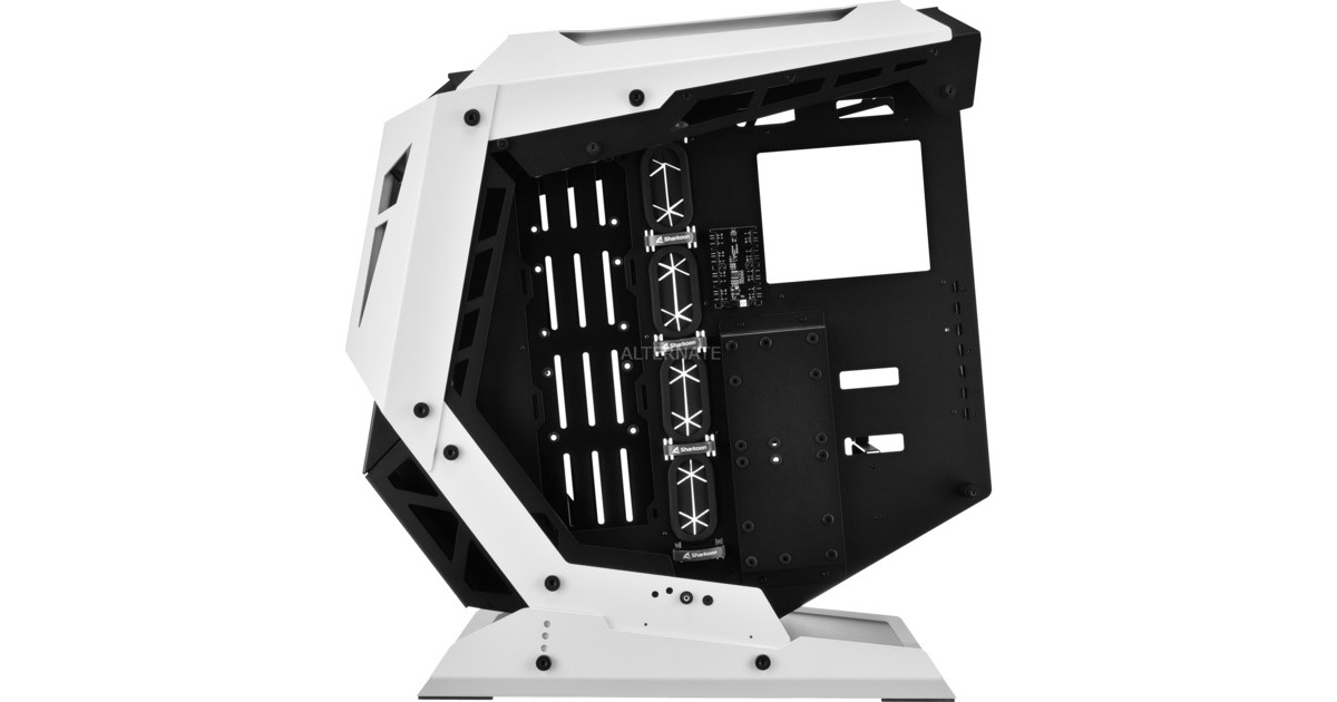 SharkoonELITE SHARK CA700 midi tower behuizing  (Zwart/wit | 2x USB-A | 1x USB-C | Tempered Glass)